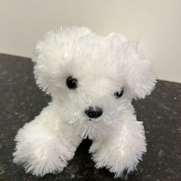 AURORA MINI FLOPSIE 8” PLUSH BICHON FRISE DOG 60466 CUDDLY SOFT TOY TEDDY PUPPY - Picture 2 of 9